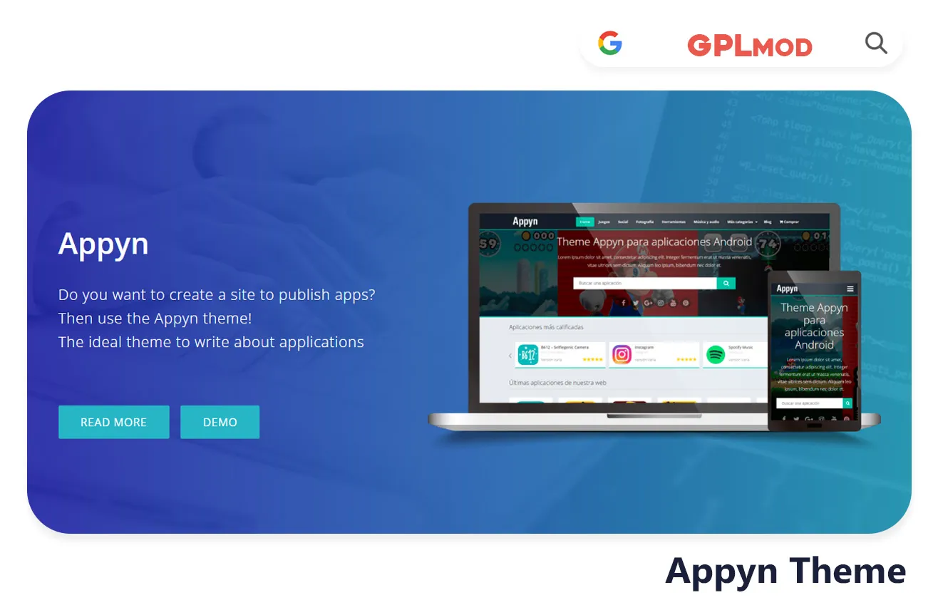 Download Appyn Theme Free - GPLMOD - gplmod.com - Latest Version GPL